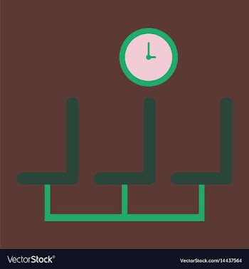 Icon in flat design for airport waiting hall vector image
