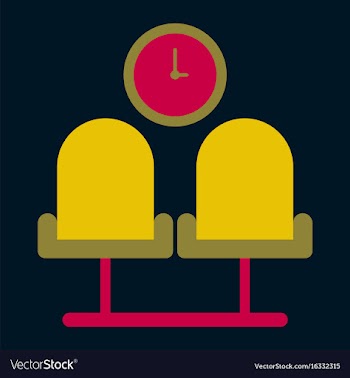 Icon in flat design for airport waiting hall vector image