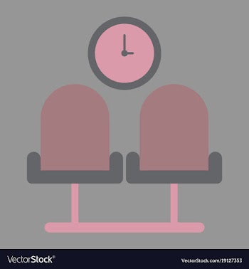 Icon in flat design for airport waiting hall vector image