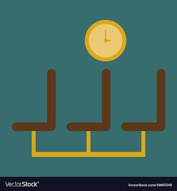 Icon in flat design for airport waiting hall vector image