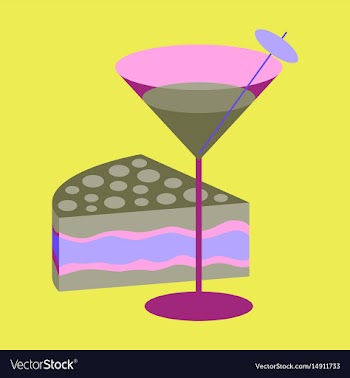 Icon in flat design for restaurant cocktail and vector image