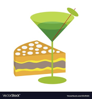 Icon in flat design for restaurant cocktail and vector image