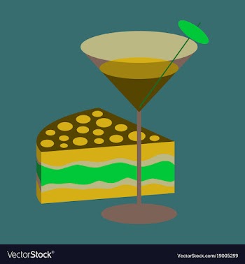 Icon in flat design for restaurant cocktail and vector image