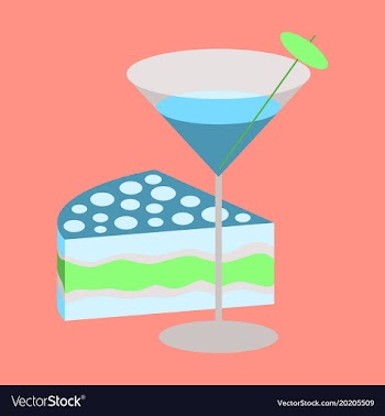 Icon in flat design for restaurant cocktail and vector image