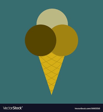 Icon in flat design for restaurant ice cream balls vector image