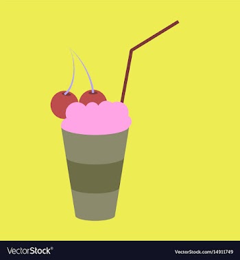 Icon in flat design for restaurant milkshake with vector image