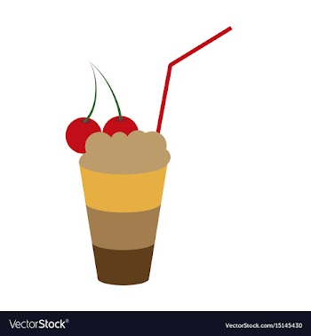 Icon in flat design for restaurant milkshake with vector image