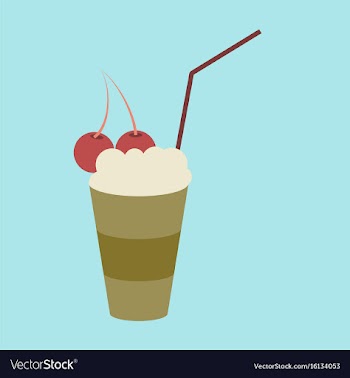 Icon in flat design for restaurant milkshake with vector image