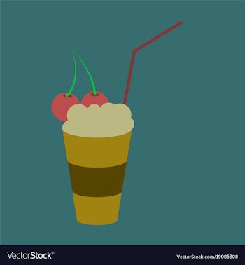 Icon in flat design for restaurant milkshake with vector image