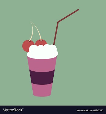 Icon in flat design for restaurant milkshake with vector image