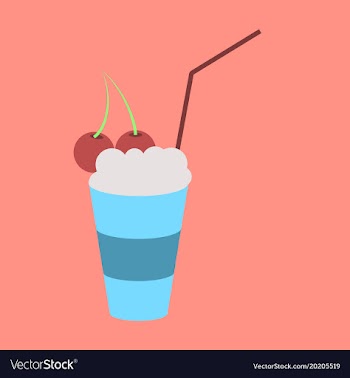 Icon in flat design for restaurant milkshake with vector image