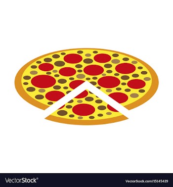 Icon in flat design for restaurant pizza vector image