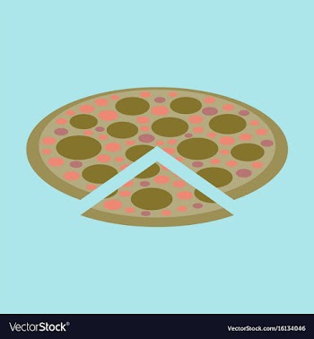 Icon in flat design for restaurant pizza vector image