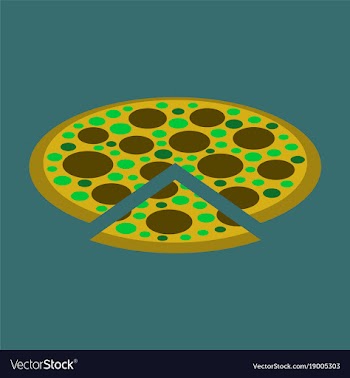 Icon in flat design for restaurant pizza vector image