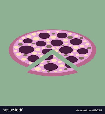 Icon in flat design for restaurant pizza vector image