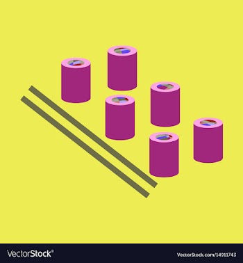 Icon in flat design for restaurant sushi and vector image