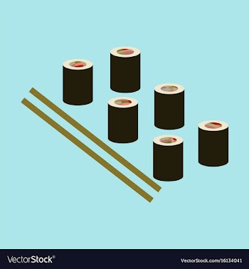 Icon in flat design for restaurant sushi and vector image