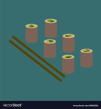 Icon in flat design for restaurant sushi and vector image