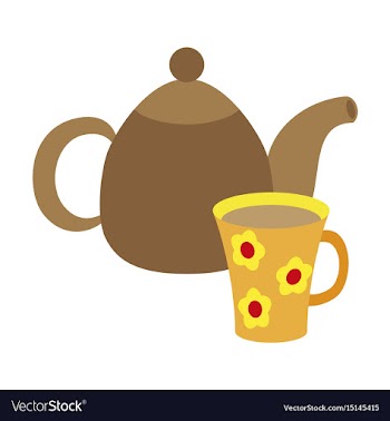 Icon in flat design for restaurant tea kettle and vector image