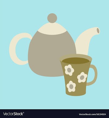 Icon in flat design for restaurant tea kettle and vector image