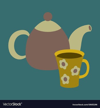 Icon in flat design for restaurant tea kettle and vector image