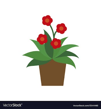 Icon in flat design geranium vector image