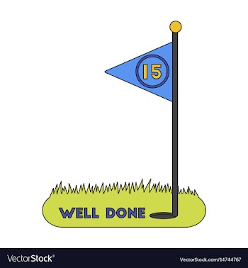 Icon in flat design golf course well done vector image