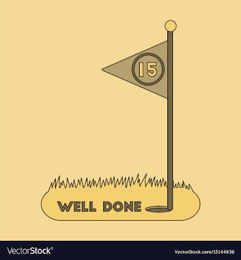 Icon in flat design golf course well done vector image