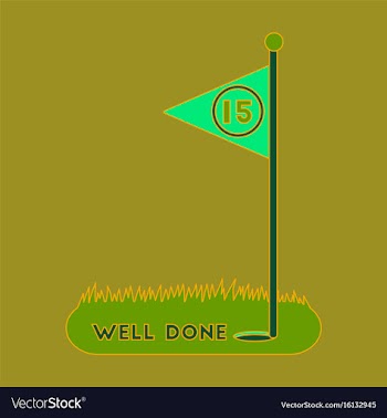 Icon in flat design golf course well done vector image