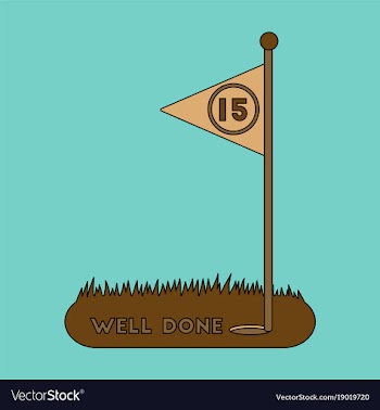 Icon in flat design golf course well done vector image