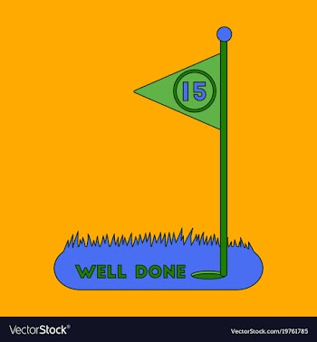 Icon in flat design golf course well done vector image