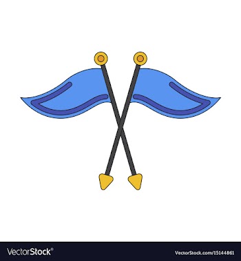 Icon in flat design golf flags vector image