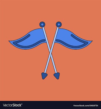 Icon in flat design golf flags vector image
