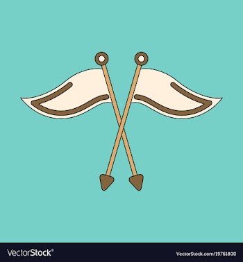 Icon in flat design golf flags vector image