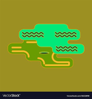 Icon in flat design golf hole vector image