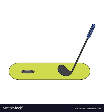 Icon in flat design golf stick and hole vector image