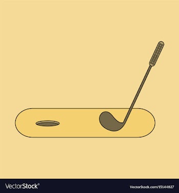 Icon in flat design golf stick and hole vector image