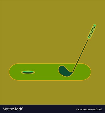 Icon in flat design golf stick and hole vector image