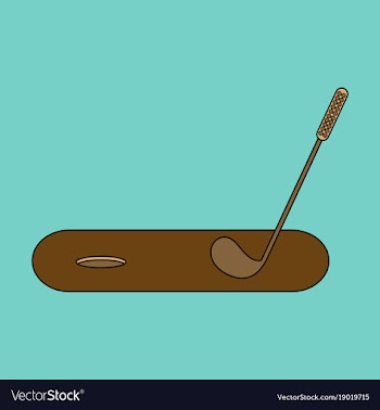 Icon in flat design golf stick and hole vector image