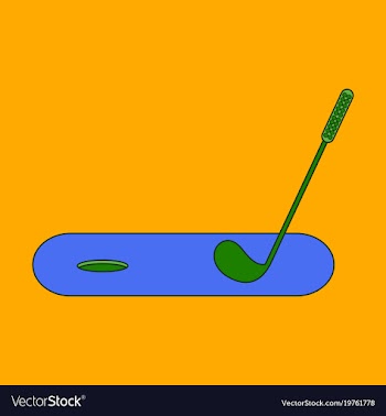 Icon in flat design golf stick and hole vector image