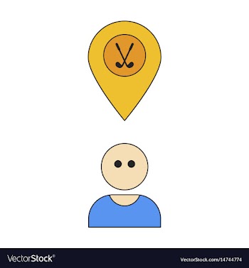 Icon in flat design golfer logo vector image