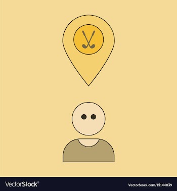 Icon in flat design golfer logo vector image