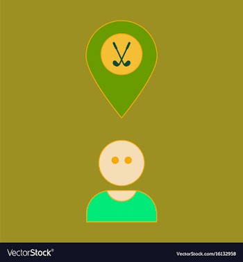 Icon in flat design golfer logo vector image