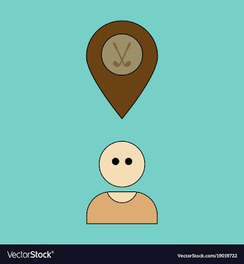 Icon in flat design golfer logo vector image
