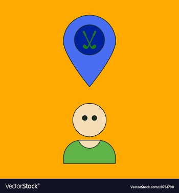 Icon in flat design golfer logo vector image