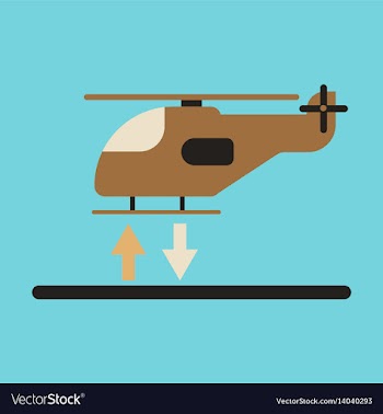 Icon in flat design helicopter lands vector image