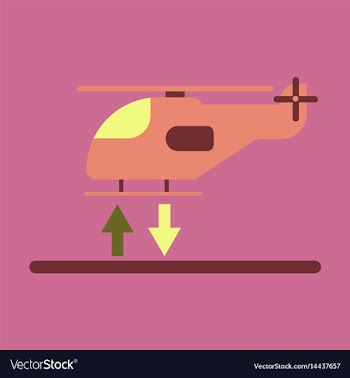 Icon in flat design helicopter lands vector image