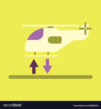 Icon in flat design helicopter lands vector image