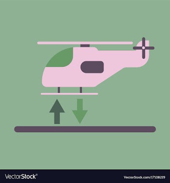 Icon in flat design helicopter lands vector image