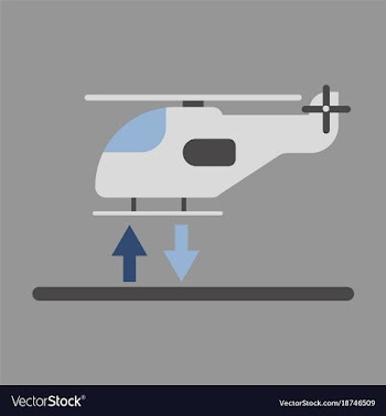 Icon in flat design helicopter lands vector image